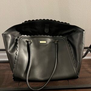 Kate Spade Black Scalloped Leather Tote
